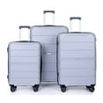 thumbnail image 1 of 3 Piece Luggage Sets Spinner Suitcase Lightweight, 20 24 28 inch, Silver, 1 of 10