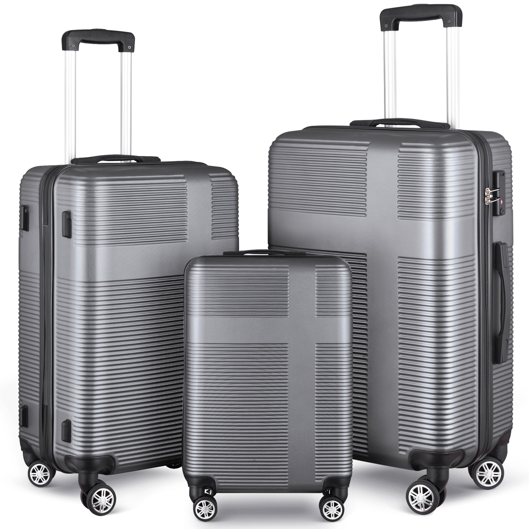 3 Piece Luggage Sets with TSA Lock ABS, Durable Luggage Set ...