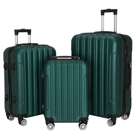 3-Piece Luggages Set with TSA Lock, 20 inch 24 inch 28 inch ABS Suitcase with Spinner Wheels