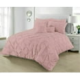 thumbnail image 1 of 3 Piece Luxury Pinch Pleated Comforter Set Premium Super Soft 800 Thread Count 100% Egyptian Cotton 400 GSM All Season Pintuck Comforter- Super King Size (116" x 98) Inch, Blush Solid, 1 of 4