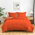 thumbnail image 1 of 3 Piece Luxury Thicker Pattern Comforter Set, 800 TC, 100% Egyptian Cotton, Oversized Super King Size Orange Solid Color, 1 of 6