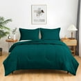 thumbnail image 1 of 3 Piece Luxury Thicker Pattern Comforter Set, 800 TC, 100% Egyptian Cotton, Oversized Super King Size Teal Solid Color, 1 of 6