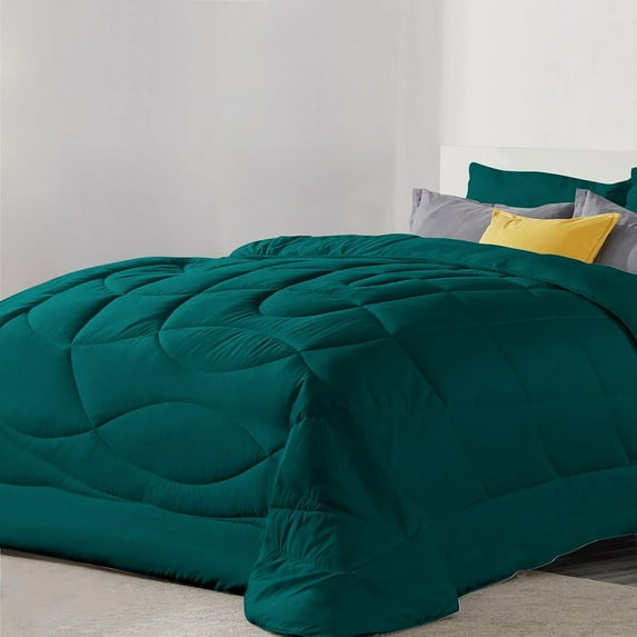 3 Piece Luxury U Shape Pattern Comforter By D.N.G. BEDDINGS Set Premium Super Soft, 1000 Thread Count 100% Egyptian Cotton Full/Queen Size Teal Color