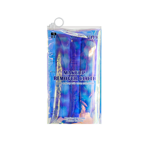 3-Piece Makeup Remover Cloths, Purple Hearts