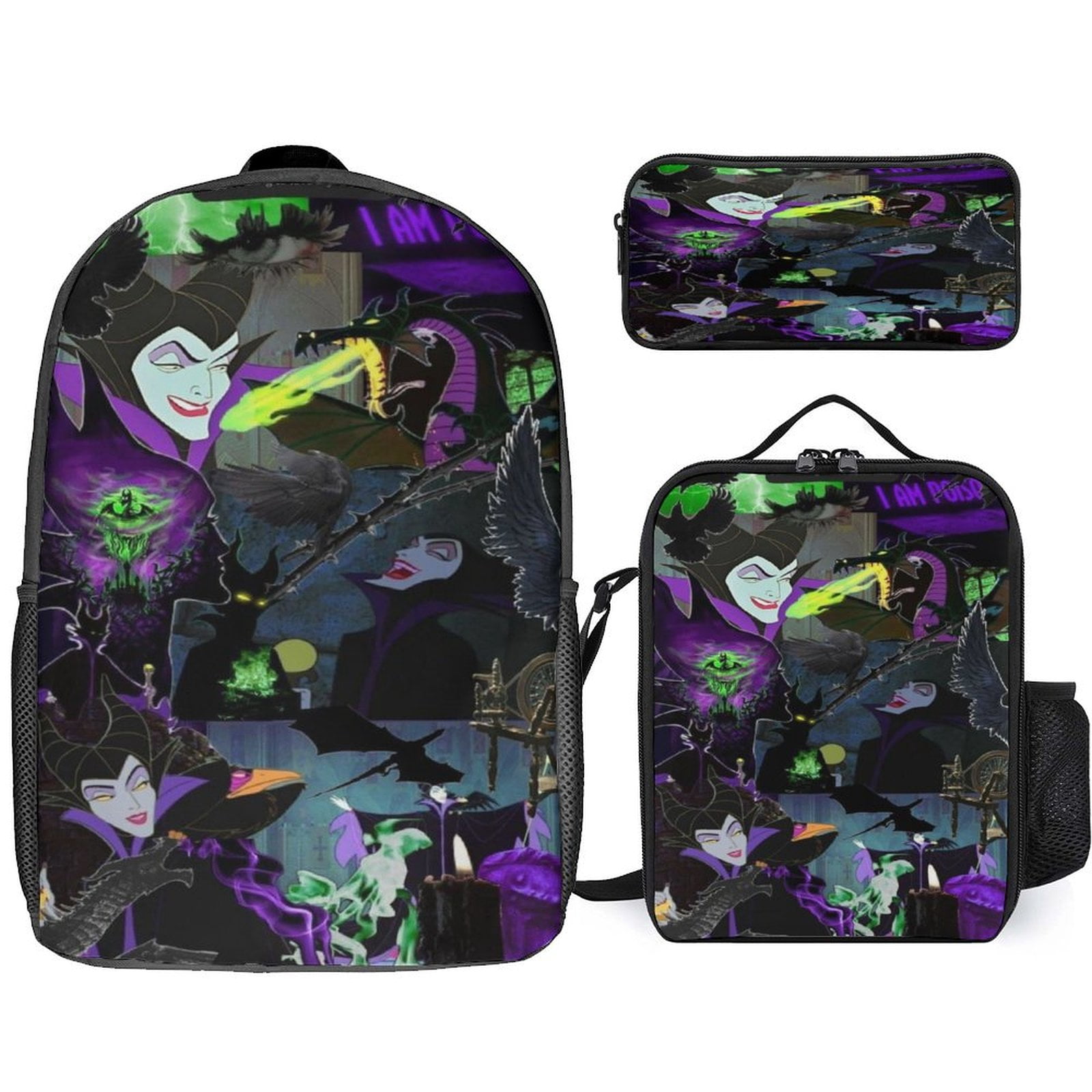 3 Piece Male-Ficen Backpack Set with Lunch Box And Pencil Case ...