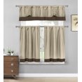 thumbnail image 1 of 3-Piece Max Linenlook Kitchen Curtain Set 58 in. W x 15 in. L in Linen-Chocolate, 1 of 1