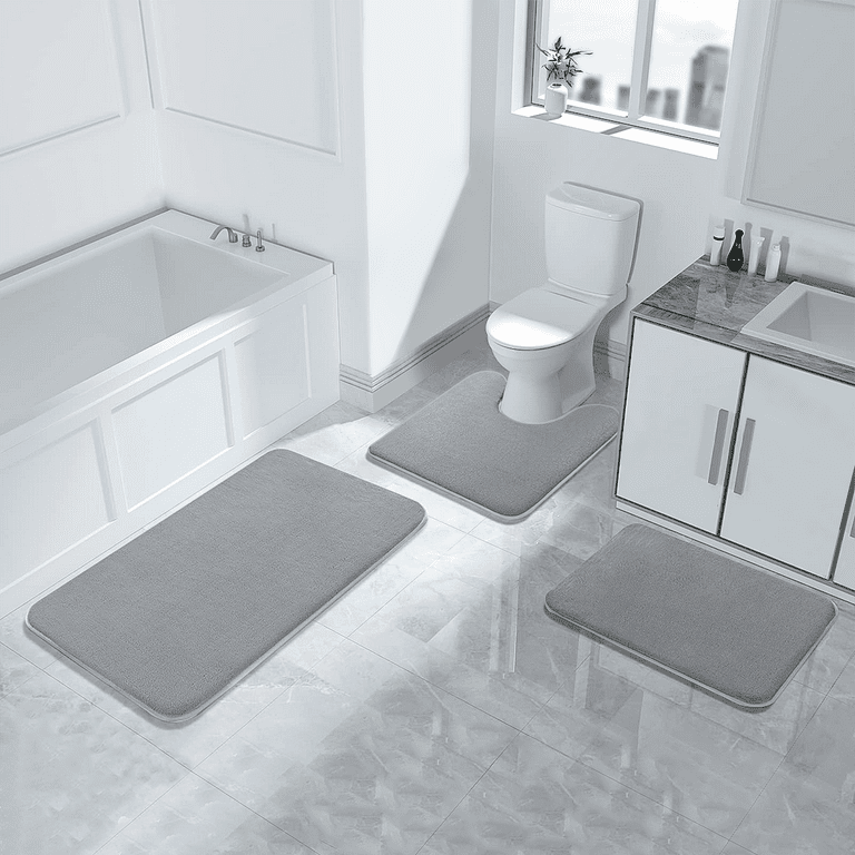 Memory Foam Bathroom Rugs Ultra Soft Non-Slip Bath Mat Water Absorbent and Machine  Washable Bath Carpet Rug Shower Bathroom Mat - AliExpress