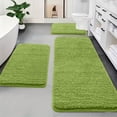 thumbnail image 1 of 3-Piece Memory Foam Bathroom Rug Set with Non-Slip Latex Backing, Ultra Absorbent Velvet Bath Mat for Shower Toilet Laundry Room, Machine Washable Plush Floor Mat Set, 1 of 8