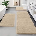 thumbnail image 1 of 3-Piece Memory Foam Bathroom Rug Set with Non-Slip Latex Backing, Ultra Absorbent Velvet Bath Mat for Shower Toilet Laundry Room, Machine Washable Plush Floor Mat Set, 1 of 8