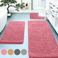 thumbnail image 1 of 3-Piece Memory Foam Bathroom Rug Set, Soft Non-Slip Absorbent Bath Mat, Quick-Dry Ultra Thick Mat for Bathroom, Tub & Laundry Room (Khaki), 1 of 8