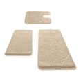 thumbnail image 1 of 3-Piece Memory Foam Bathroom Rug Set, Soft Non-Slip Absorbent Bath Mat for Bathroom and Laundry Room - Khaki, 1 of 8
