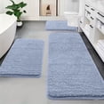 thumbnail image 1 of 3 Piece Memory Foam Bathroom Rug Set Soft Velvet Fleece Non Slip Absorbent Bath Mats 31 x 16 24 x 16 20 x 16 in for Bathroom Shower Toilet Laundry Room Modern Home Decor, 1 of 6