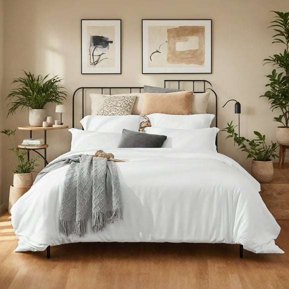 3-Piece Microfiber Bedding Set - OEKO-TEX Certified, Hypoallergenic, Zipper Closure, Machine Washable