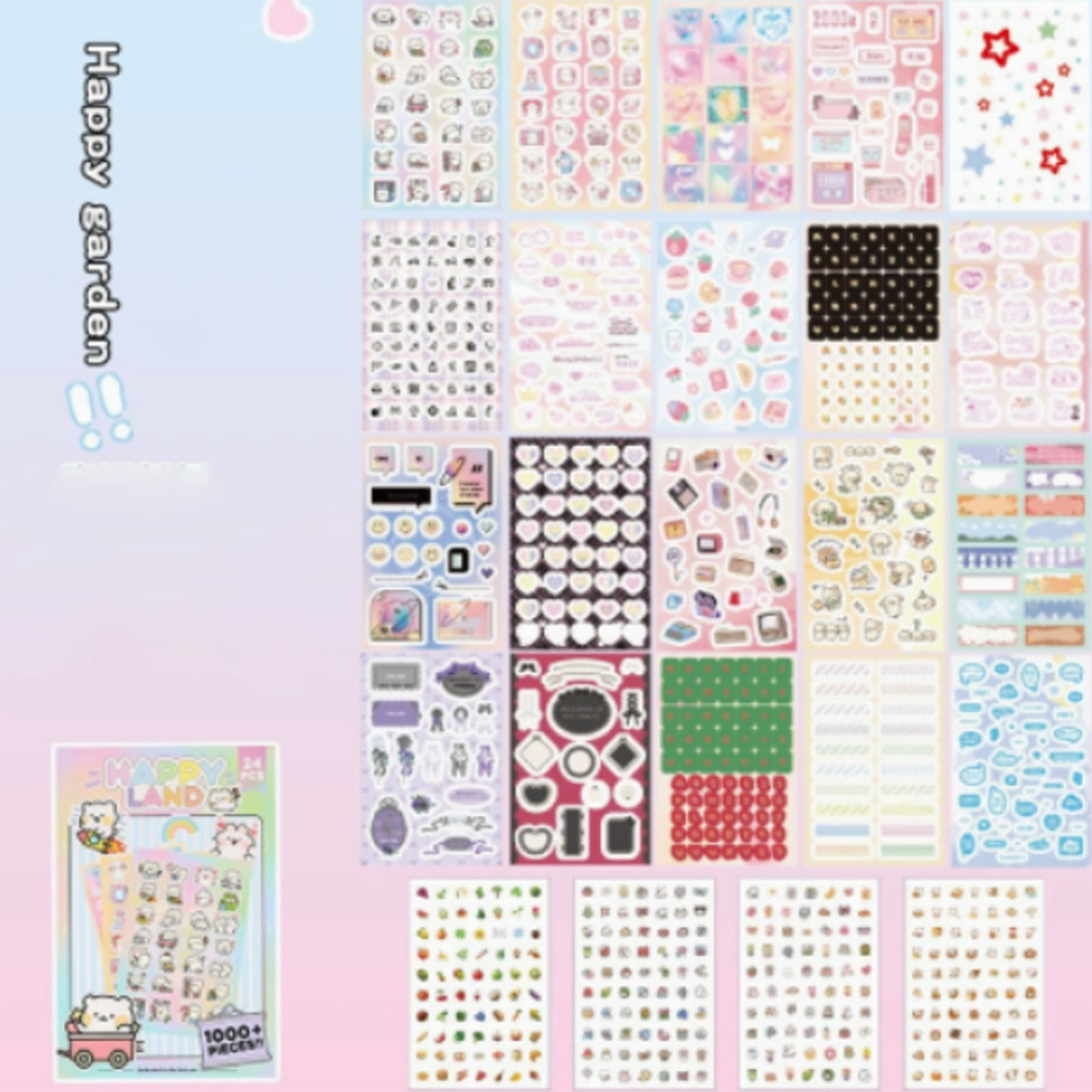 3-Piece - Mind Space Cartoon Self-Adhesive Sticker Book DIY Journal Diary Decoration Stickers Cute Cartoon Pattern Stickers