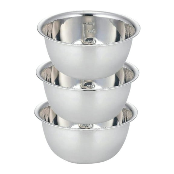 3 Piece Mixing Bowls Stainless Steel Mixing Bowls Set Meal Prep Bowls 400ml Metal Bowls For Kitchen, Cooking, Baking And Storage Nesting Dough, Batter Baking Bowls