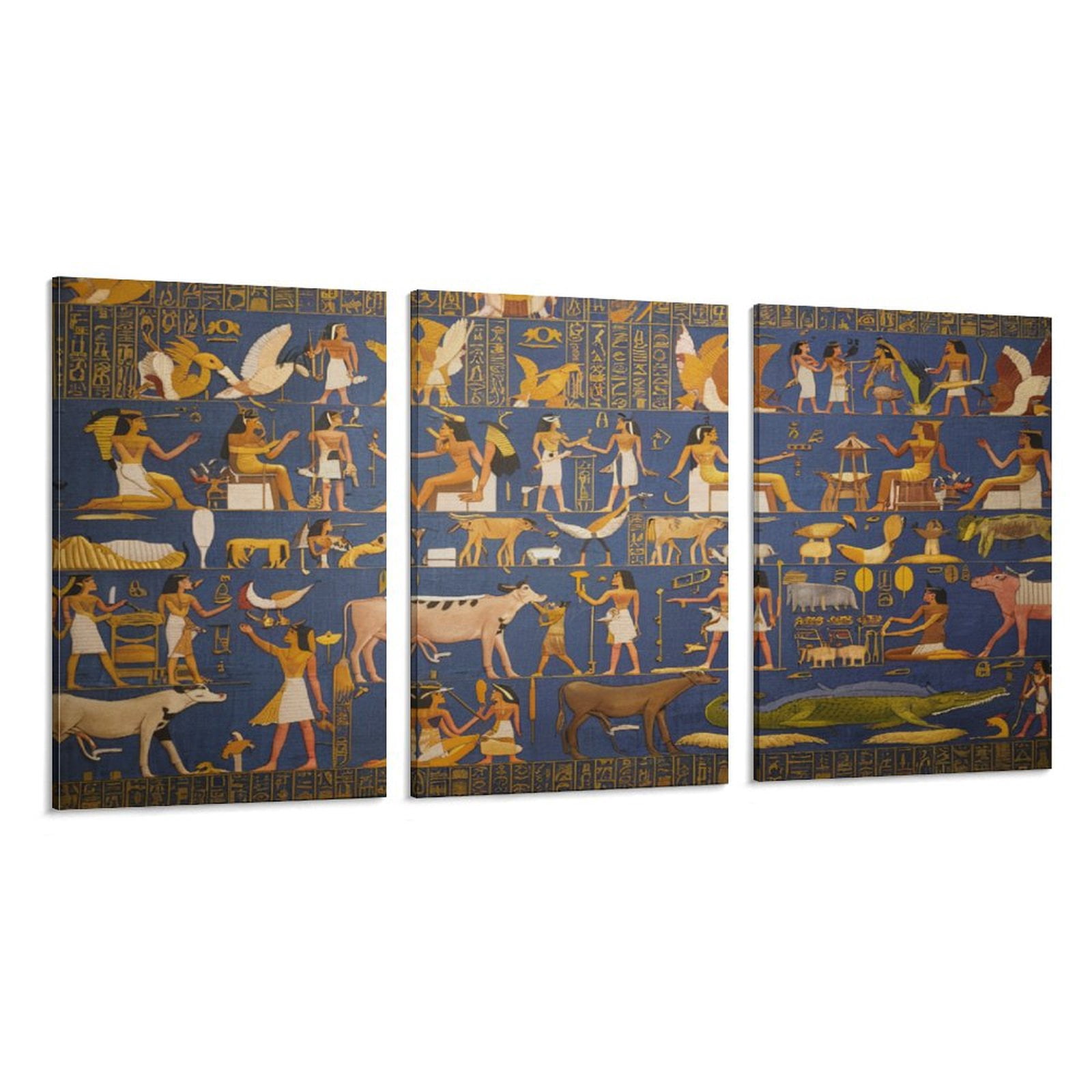 3 Piece Canvas Wall Art - Babylonian Historical Painting Posters, Framed Ready To Hang (12x24 Inch Each) - View #5
