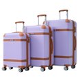 thumbnail image 1 of 3 Piece Modern Hardshell Luggage, Lightweight Expandable Luggage Set of 3 with 8 Double Spinner Wheels, TSA Lock, 20"/24"/"28"Suitcase Set for Travel and Storage, Purple, 1 of 9