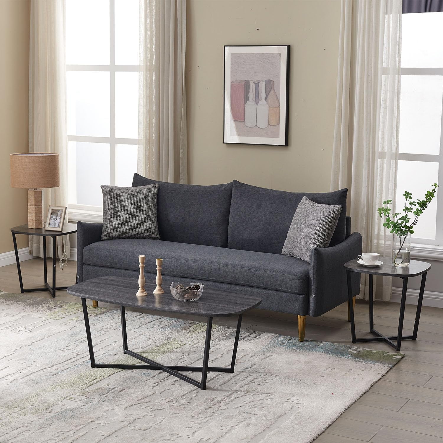 - 3 Piece Modern Occasional Table Set - Includes Coffee Table and 2 End ...