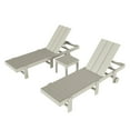 thumbnail image 1 of 3 Piece Modern Poly Reclining Chaise Lounge With Wheels, Sand, 1 of 4