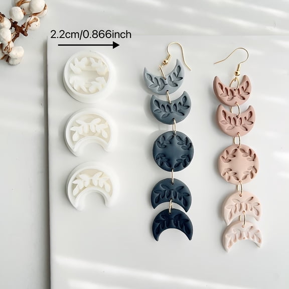 3 Piece Moon Geometric Polymer Clay Cutting Machine Set for DIY Jewelry Making