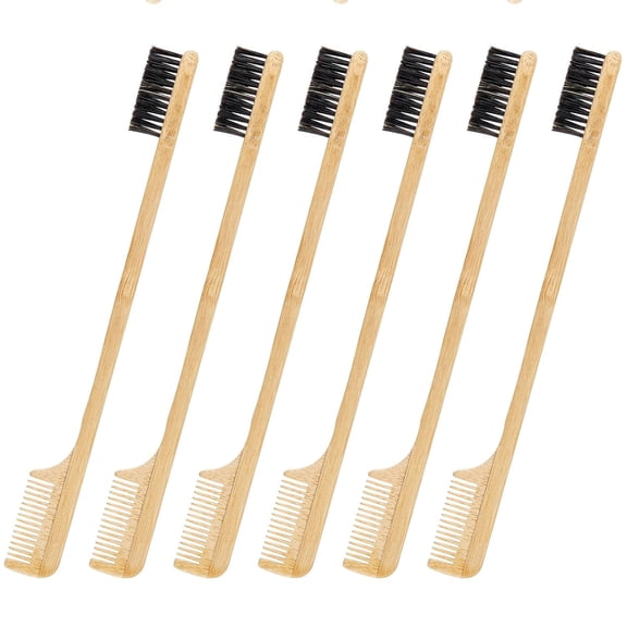 3 Piece Moustache Comb Beard Edge Brush 2 In 1 Bamboo Handle Boar Bristle Styling Tool