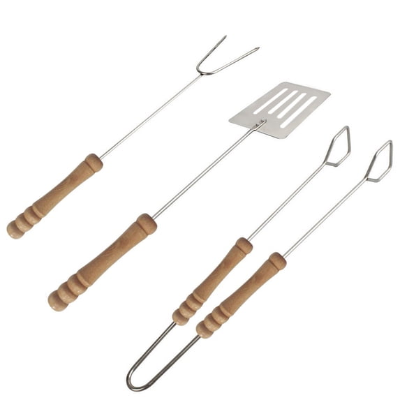 3-Piece Multifunctional BBQ Tools, 3-Piece Barbecue Tool Set Barbecue Fork Clamp/Barbecue Tongs Spatula