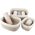 thumbnail image 1 of 3-Piece Multipurpose White Storage Basket Set for Clutter-Free Organization, 1 of 7