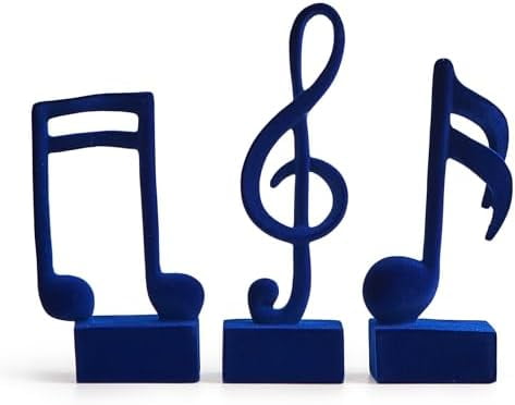 3 Piece Music Note Sculptures for Shelf Decor Aesthetic Red Velvet ...