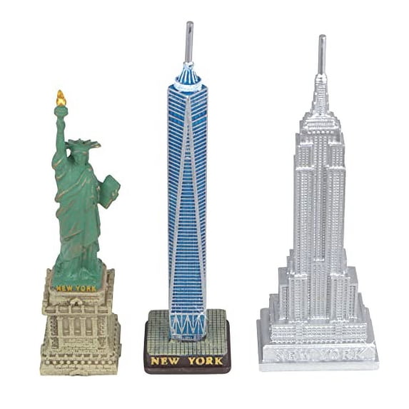 3 Piece NYC Statue Set Empire, World Trade Center, and Statue of Liberty (4-5 Inches Each)