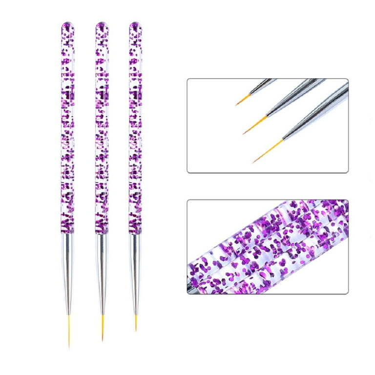 3-Piece Nail Art Pen and Brush Set - UV Gel Liner and Dotting Tools for  Precision Polish Application TIKA