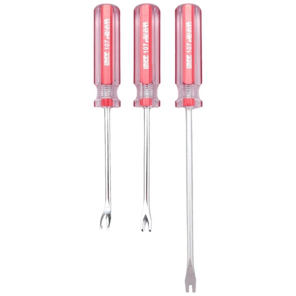 3-Piece Nail Puller Set with 3mm V/U Tip, Upholstery Tack Lifter, Rivet Remover Screwdriver Tool
