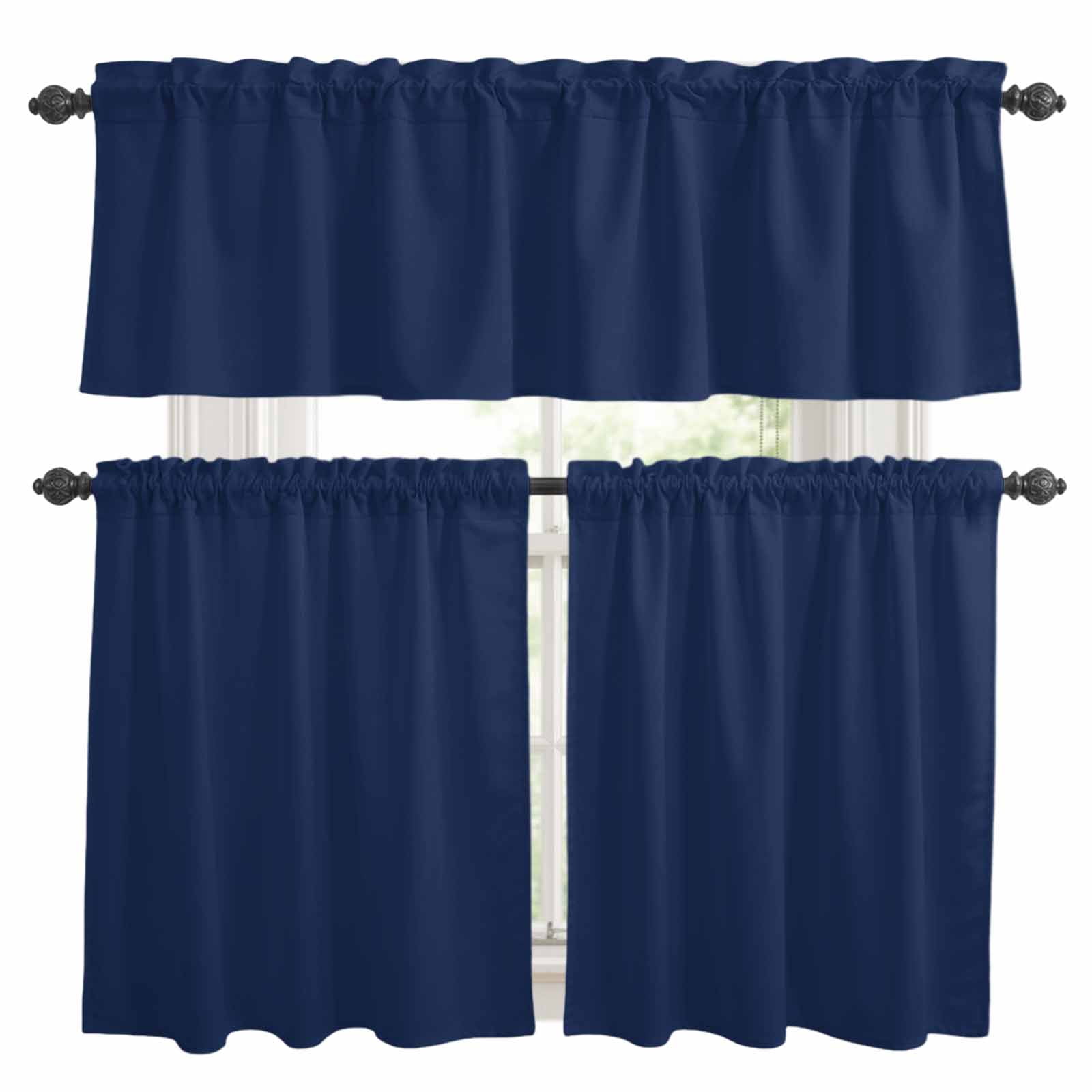 Navy Blue Kitchen Curtainsnull