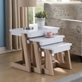 thumbnail image 1 of 3 Piece Nesting End Table, Side Table, White & Weathered White, 1 of 2