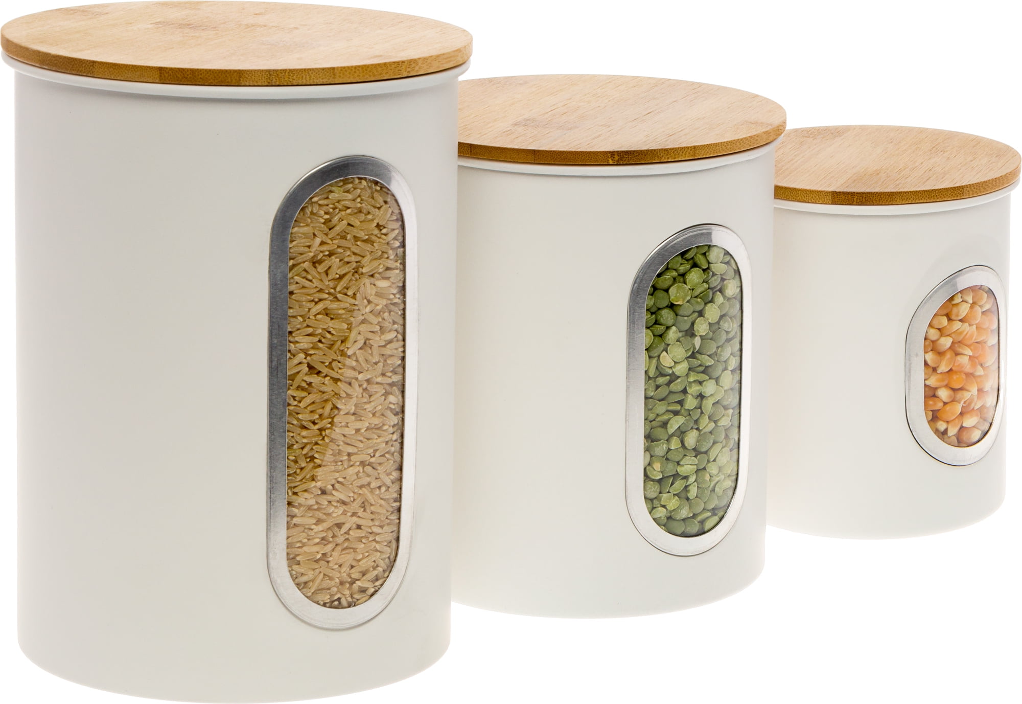 THEA 3-Piece Glass Food Storage Set with Bamboo Lids 