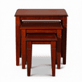 Cnt Table Set 3 Piece Nesting Table Set with Cherry Finish, Traditional Square Side ...