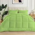 thumbnail image 1 of 3 Piece New Fluffy Pattern Comforter Set, 800 TC, 100% Egyptian Cotton, Oversized Super King Size Sage Solid, 1 of 6