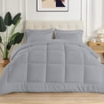 thumbnail image 1 of 3 Piece New Fluffy Pattern Comforter Set, 800 TC, 100% Egyptian Cotton, Super King Size Silver Solid, 1 of 6
