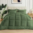 thumbnail image 1 of 3 Piece New Fluffy Pattern Comforter Set, 800 TC, 100% Egyptian Cotton, Twin/Twin XL Size Moss Solid, 1 of 6