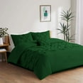 thumbnail image 1 of 3 Piece New Half Pinch Pleated Pattern Comforter Set, 800 TC, 100% Egyptian Cotton, Super King Size Green Solid, 1 of 6