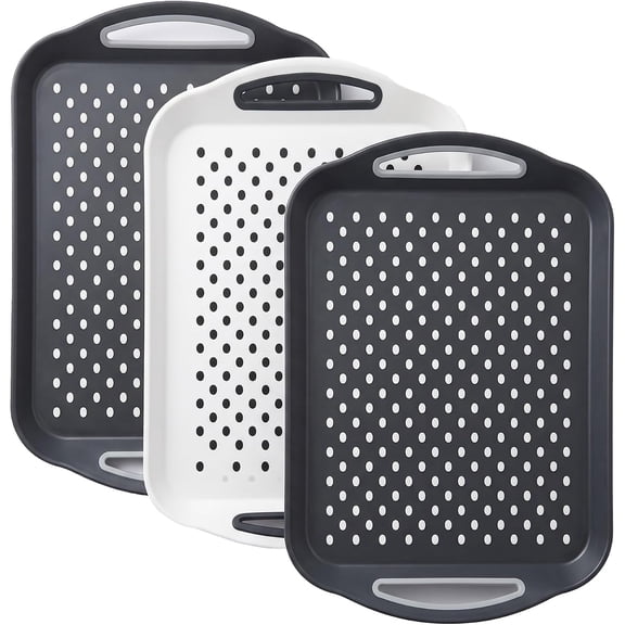 3-Piece Non-Slip Serving Tray Set, 15.5 x 11.5 in