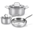 thumbnail image 1 of LOLYKITCH 5-Piece Cookware Set,12 inch Frying Pan,2 QT Saucepan,5 QT Stock Pot,Induction Compatible, Corrosion-Resistant & Easy-Clean Home Cooking Combination., 1 of 5