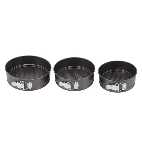 3-Piece Non-Stick Springform Pan Set with Removable Bottom - Ideal for Baking Cheesecakes, Pizzas, and Breads - Sizes 22/24/26 cm