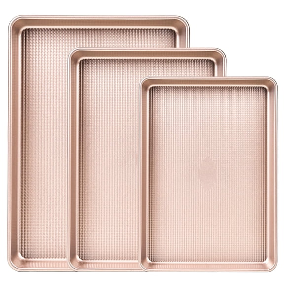 3-Piece Nonstick Carbon Steel Baking Sheet Set For Cookies, Roasting & Meals