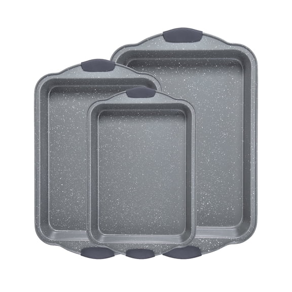 QUANSHANGJU 17.7 in x 11.8 in Gray Carbon Steel Baking Pans, Non-Stick (3 Count)