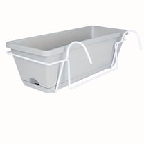 ​​3-Piece Nordic Planter Set​​ – Rectangular Hanging Planters w/ Trays & Stand – Modern Indoor/Outdoor Decor for Balcony & Garden