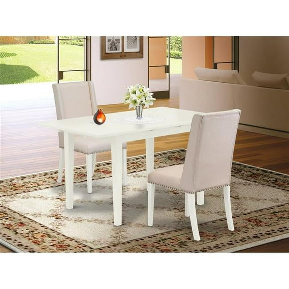3 Piece Norfolk Dinette Set - Linen White