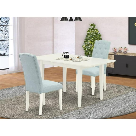 3 Piece Norfolk Dining Room Table Set - Linen White