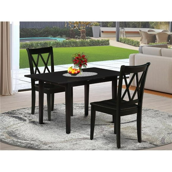 3 Piece Norfolk Rectangular Dinette Set - Black