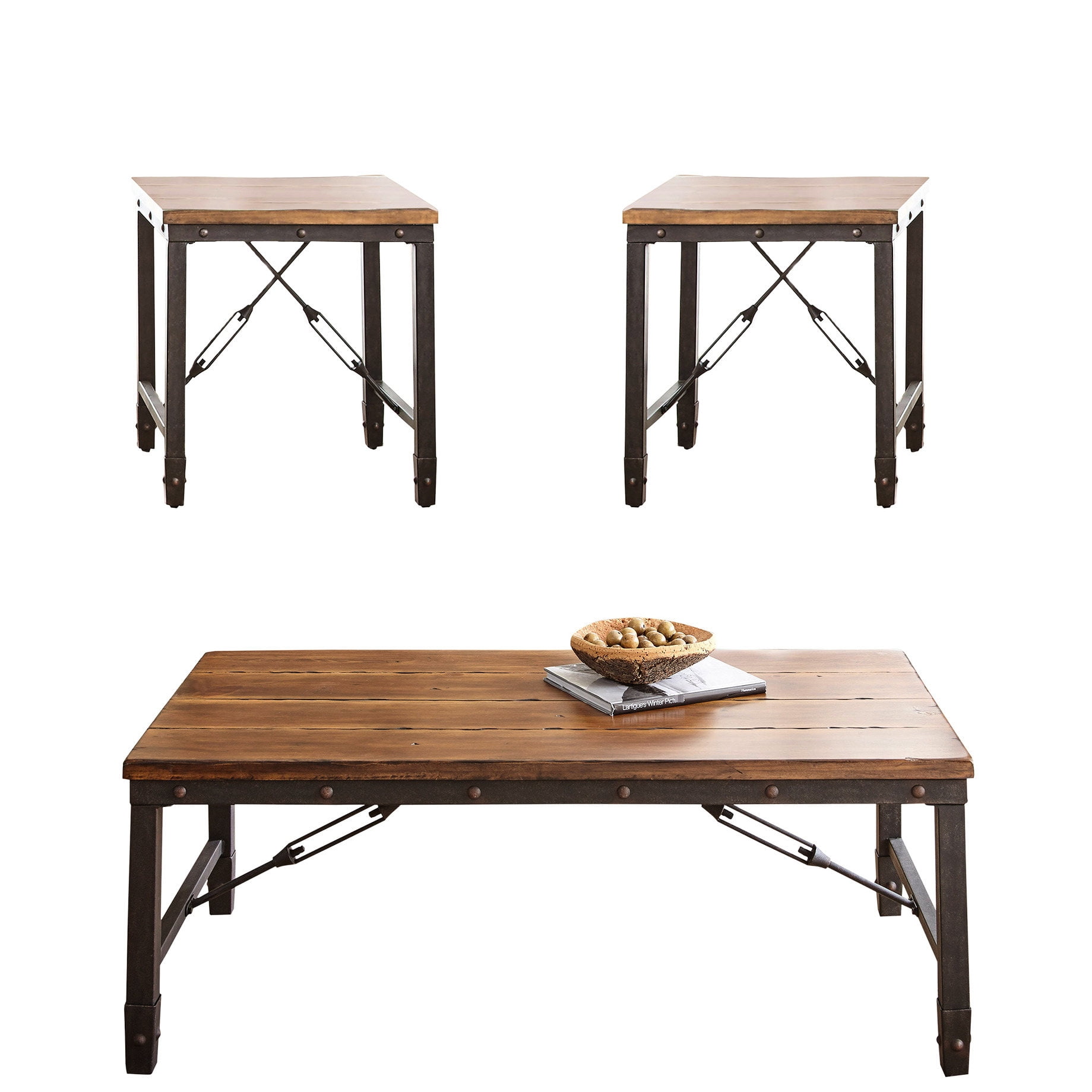 3 - Piece Occasional Table Collection | Great for Home Decor with Plank ...
