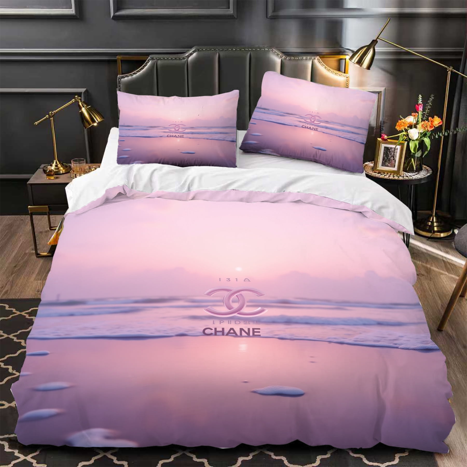 3-Piece Ocean Sunset Duvet Cover Set - Serene Pink & Purple Gradient ...